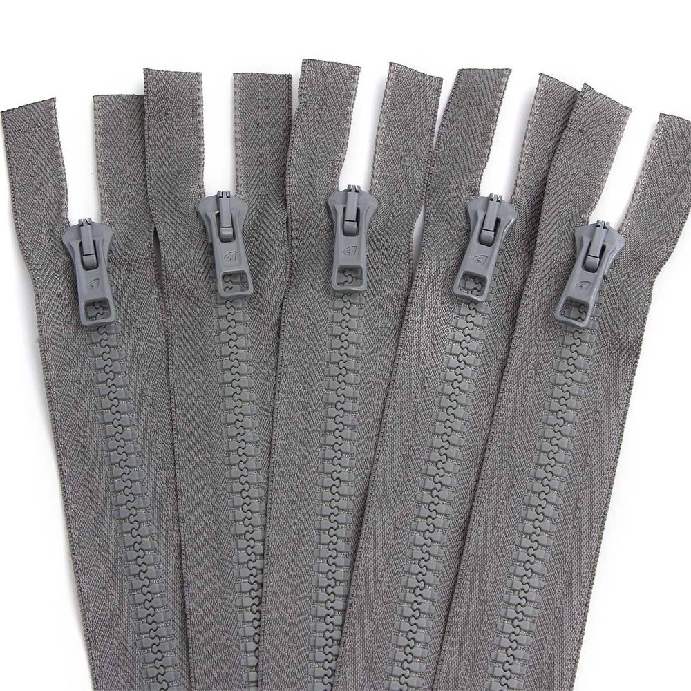 Молния трактор Arta Т6 (6 мм) 2 зам., разъем., 100 см, цв. 074 серый, уп.5 шт