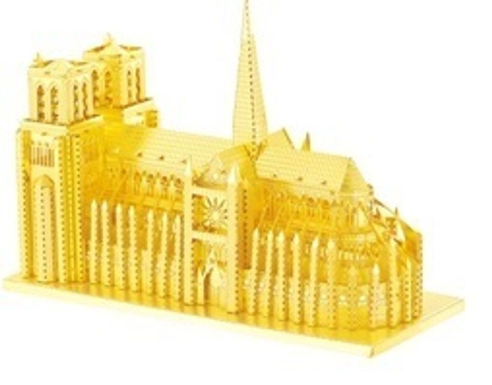 Объемная металлическая 3D модель K0064/B22232T Notre Dame Cathedral 10х4,4х7 см