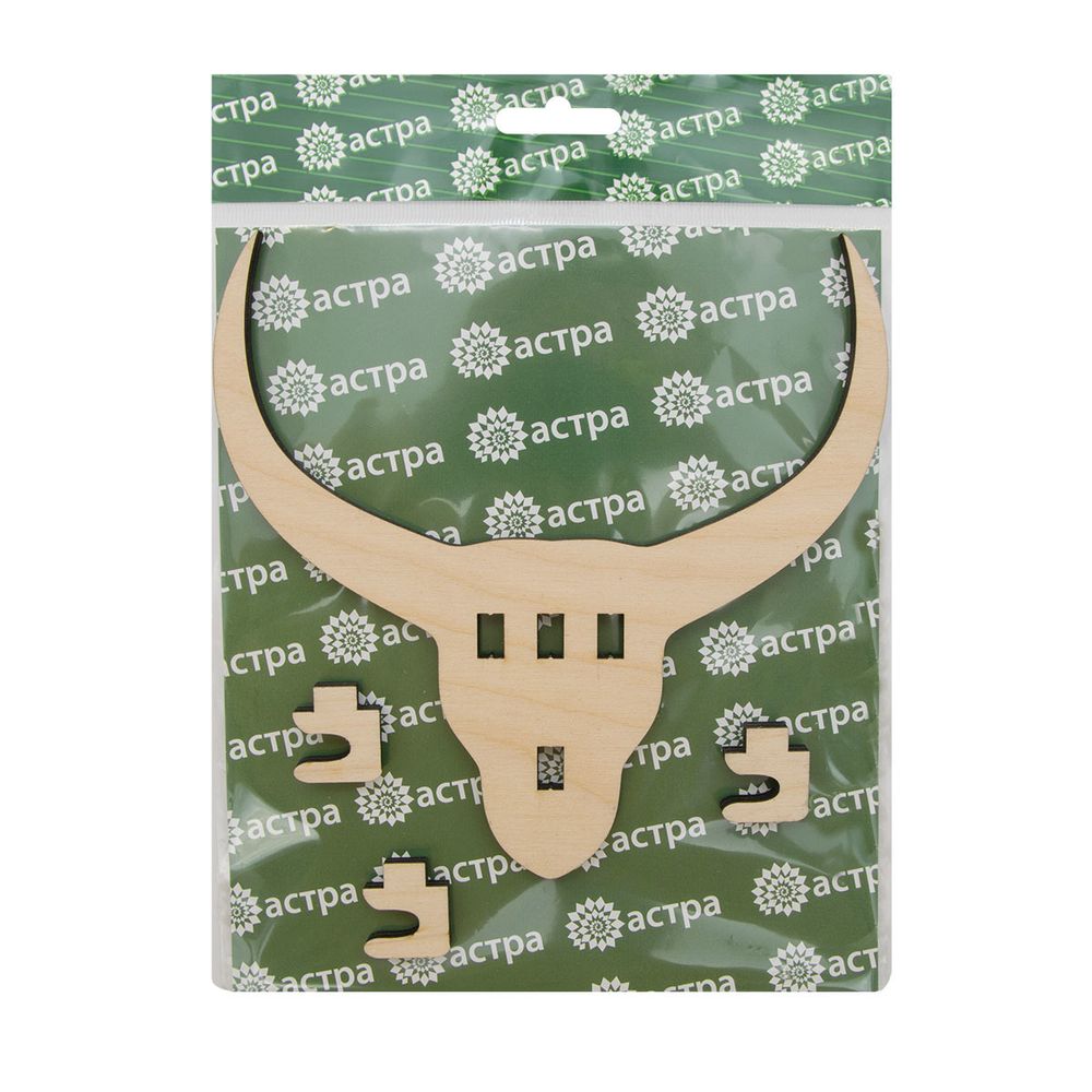 Заготовка из фанеры Ключница Рога 16х15,5х2,5см, Астра