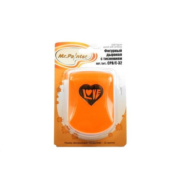 Дырокол фигурный, CPB/E-32, с тиснением 3.2 см, 11 LOVE, Mr.Painter CPB/E-32