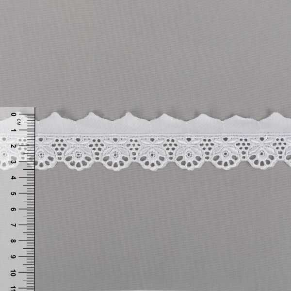 Кружево шитьё 35 мм / 9±0.2 метров, Турция, белый, Gamma GYEM-35-039