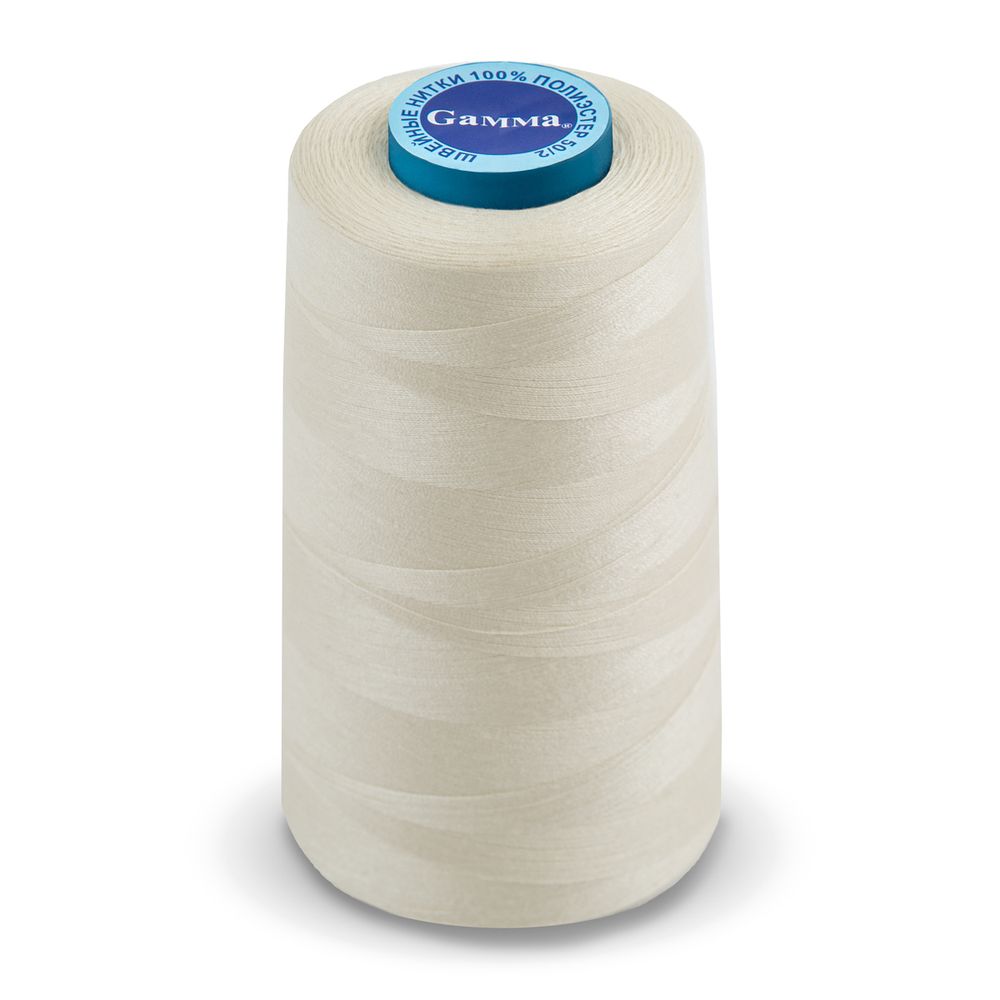 Нитки универсальные Gamma 50/2, 4570 м (5000 ярд) / 1 кат., 126 кремовый