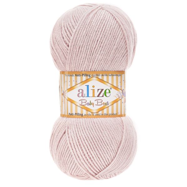 Пряжа Alize (Ализе) Baby Best / уп.5 мот. по 100 г, 240м, 506 кремовый беж