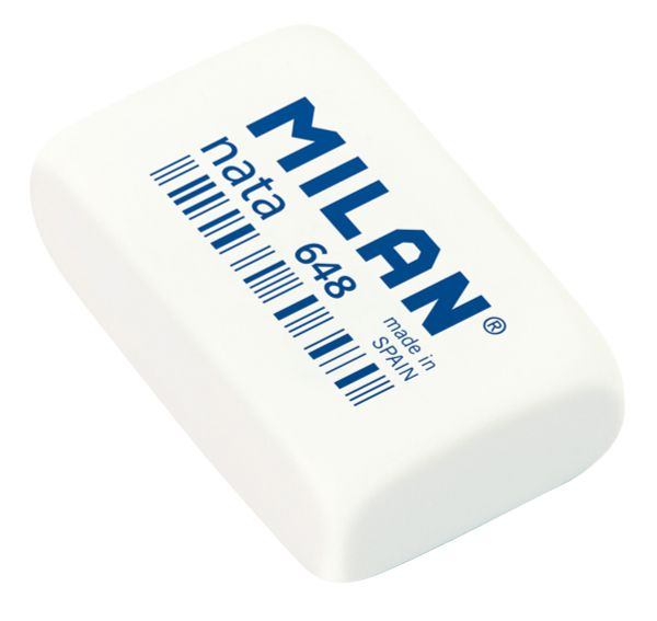Мягкий ластик nata 648N 3,1х1,9х0,9 см, 48 шт, CPM648N белый, Milan