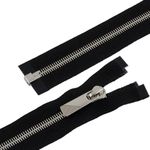 Молния металл Т8 (8 мм) 1 зам., разъем., 70 см, декор, серебро, черный, KAP-8 Gamma, 5 шт