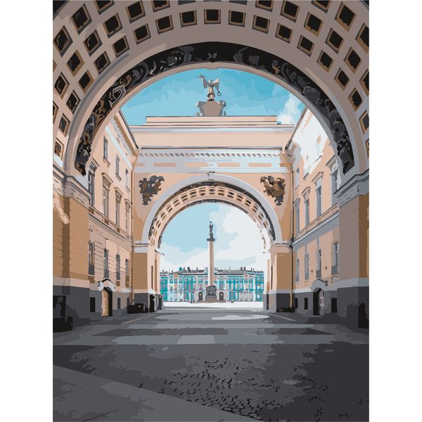 Картина по номерам Cristyle ST050, Санкт-Петербург. Арка Главного штаба, 30х40 см