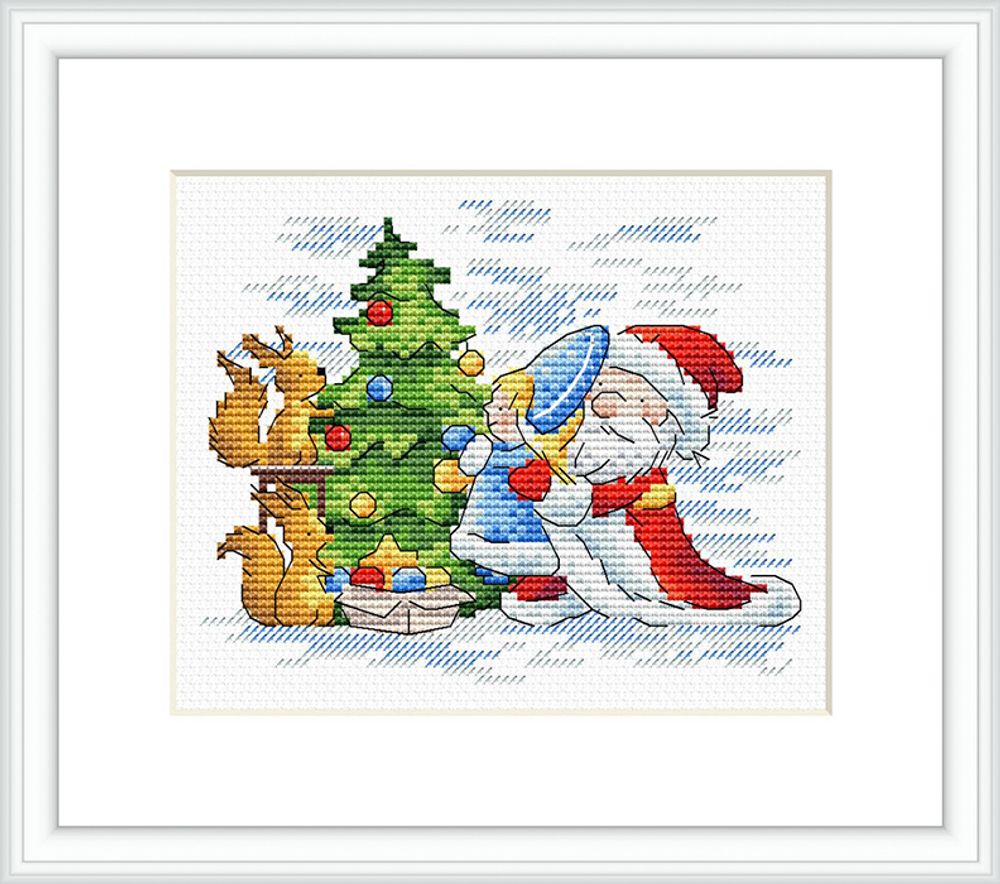 Набор для вышивания нитками МП Студия (Жар-птица), Праздничная ёлка, 11х13 см