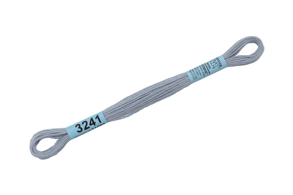 Мулине Gamma 100% хлопок, цв.3241 серо-голубой, 24 мотка по 8 метров