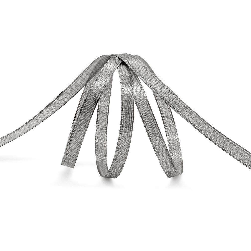 Лента атласная 1-сторонняя 6.0 мм / 22.86±1 метров, 153 т.серый, Globus