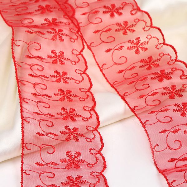 Кружево капроновое 65 мм / 13.7 м, 30011 цв.026 красный, Kruzhevo