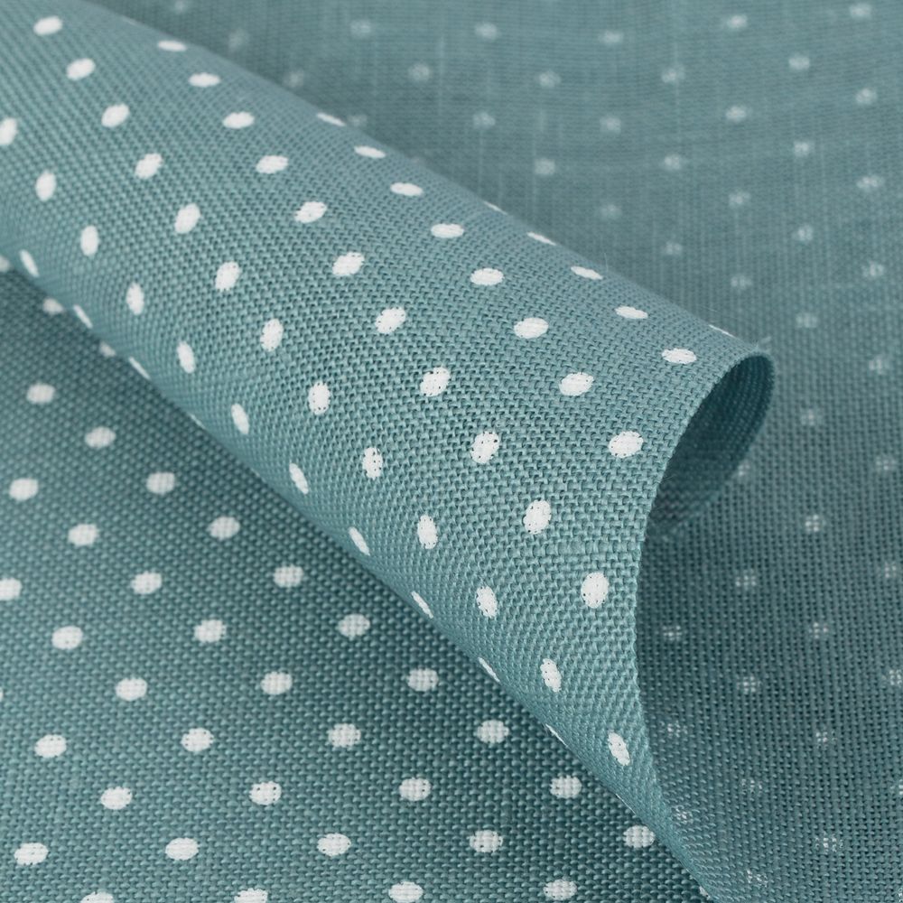 Канва Zweigart Belfast 32 ct, 50х70 см, 3 шт в упак., 5269 голубой в горошек