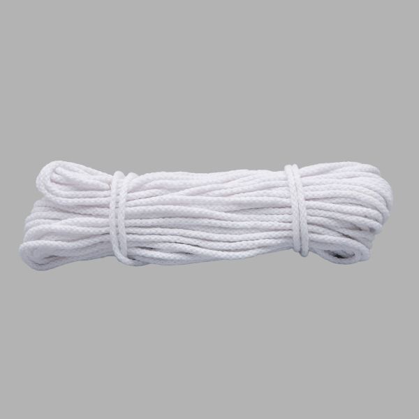 Шнур круглый х/б ⌀3.5 мм / 20 метров, (7092), 1 белый