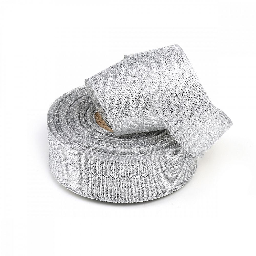 Лента металлизированная 24.0 мм / 25±1 метров, с3145Г17, цв.01 серебро