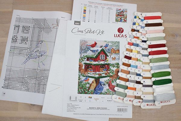 Набор для вышивания нитками Luca-S, Кормушка для птиц 25х33 см