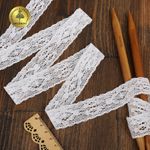 Кружево вязаное (тесьма) 30 мм / 10 метров, 2525, тонкая нить, цв.01 белый, Kruzhevo