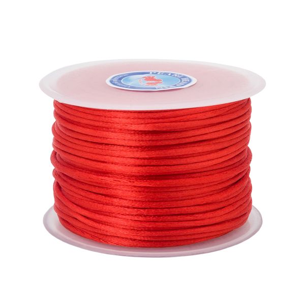 Шнур атласный корсетный ⌀2.0 мм / 50 метров, 3095 красный
