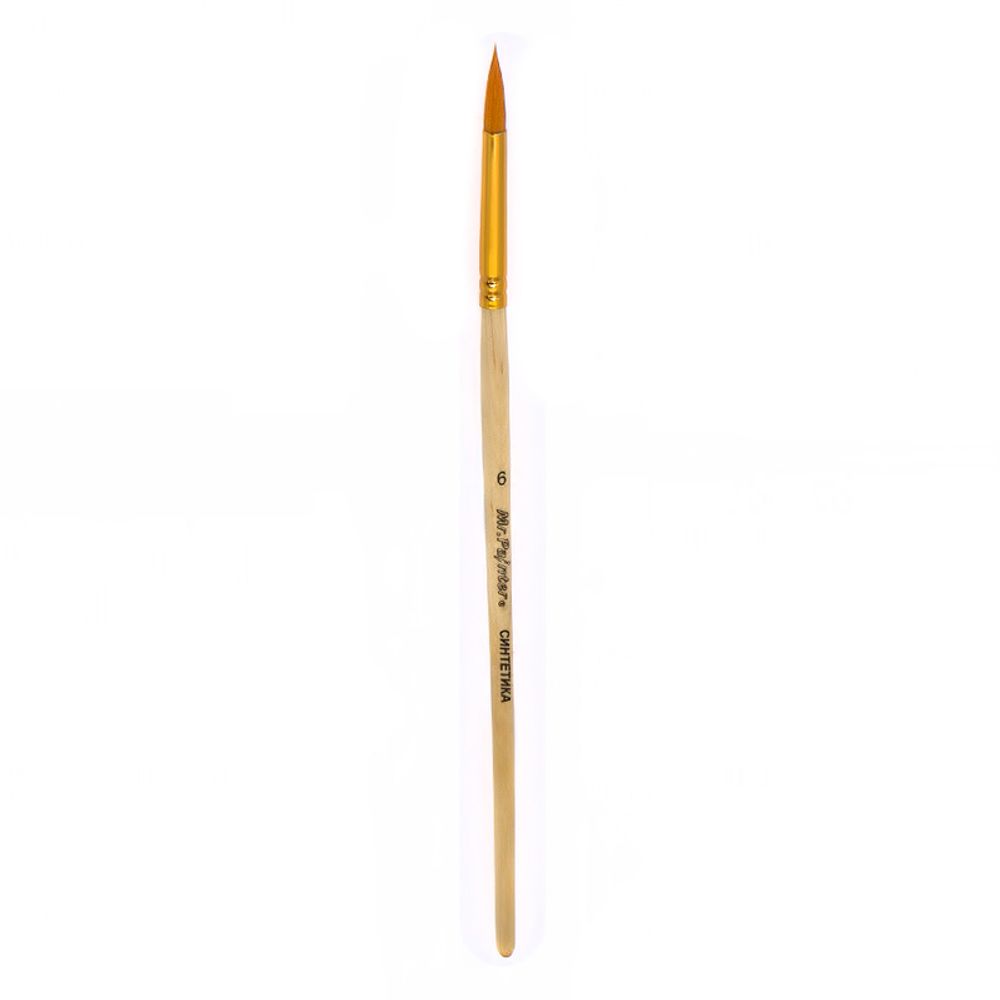 Кисть синтетика круглая №06, 5 шт, короткая ручка, Mr.Painter SRB 201-06