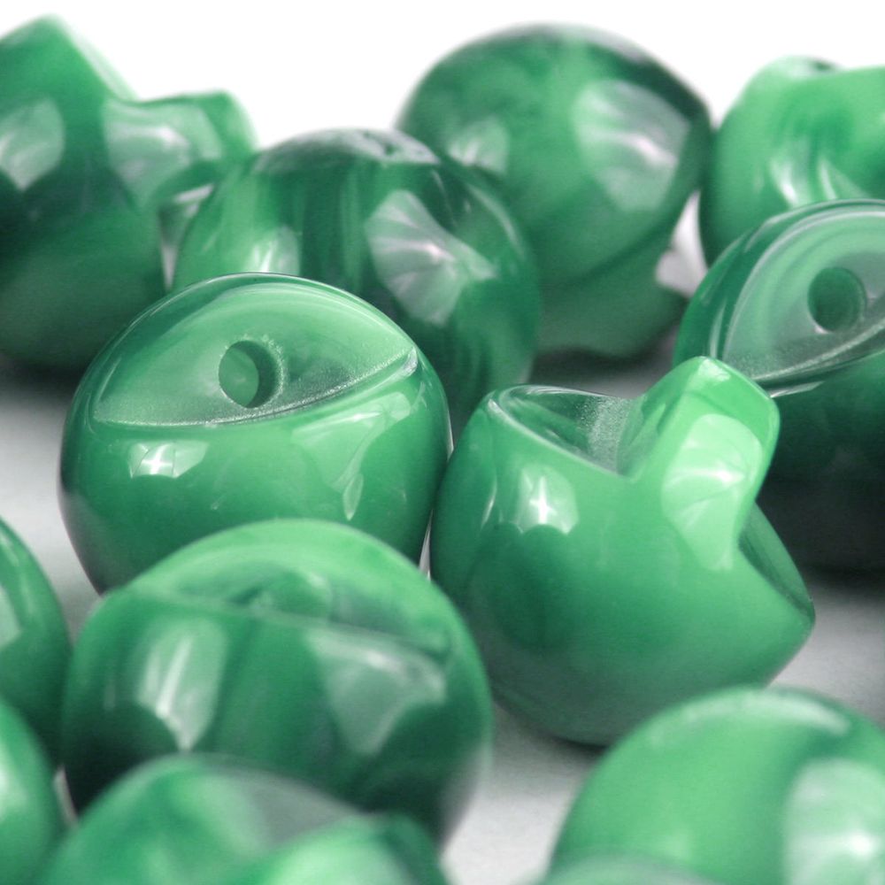 Пуговицы на ножке под камень из смолы 11мм (малахит), 100 шт