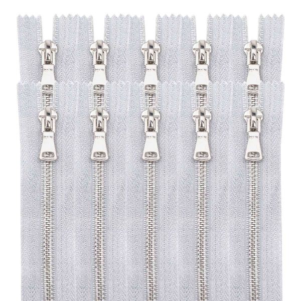 Молния металл Т5 (5 мм) 1 зам., н/раз., 18 см, серебро, 6534-0176, 10 шт