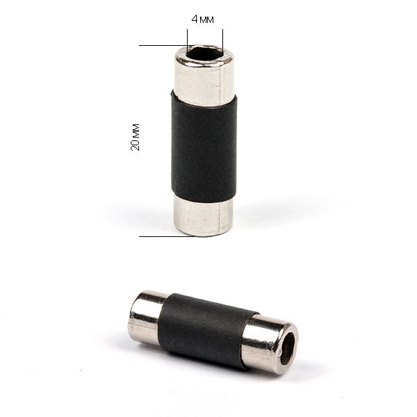 Наконечник для шнура металл TC02 отв.4 мм, цв.никель / черный уп. 50 шт