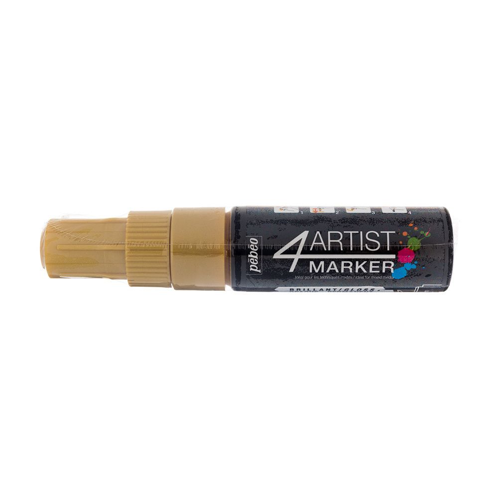 Маркер художественный 4Artist Marker на масляной основе 8 мм, перо скошенное, 3 шт, 580255 золото, Pebeo