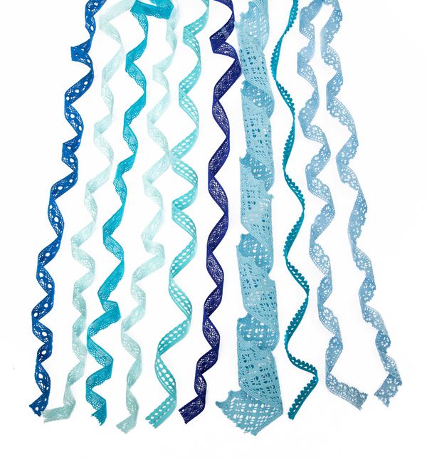 Набор кружевных лент 11 шт по 1 м, 04 голубой, Gamma HC-VS