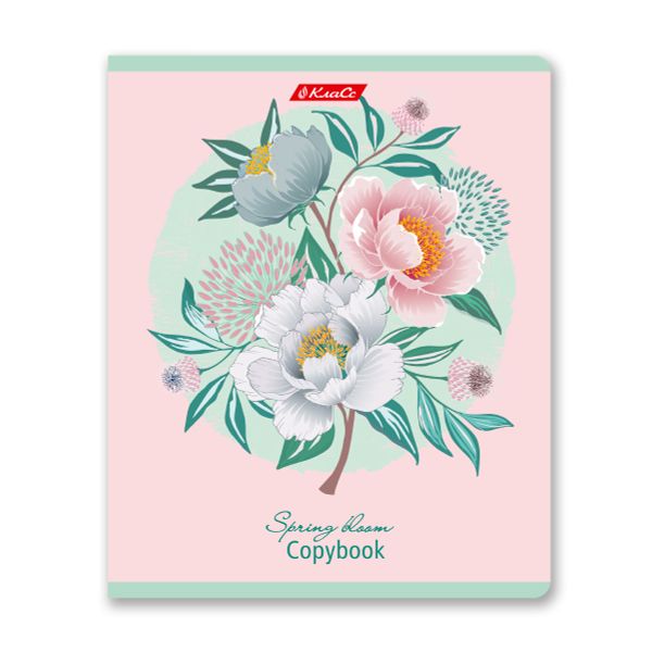 Тетрадь ученическая общая, софт-тач ламинация, A5+ 96 л. на скобе 60 г/м², белизна 100%, 5 шт, клетка в термоусадочной пленке, 000787 Розовая дымка, Светоч 96ТЕТк-006