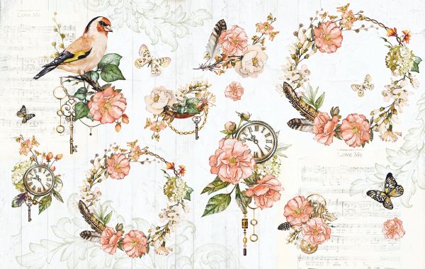 Бумага рисовая 32х22 см, 0108 Винтажное лето, Love2art KPR/R