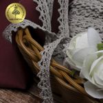 Кружево вязаное (тесьма) 10 мм / 10 метров, диз. 946, цв.22 серый лен, Kruzhevo