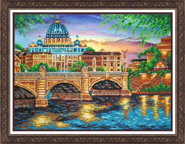 Набор для вышивания бисером Паутинка, Рим 38х28 см