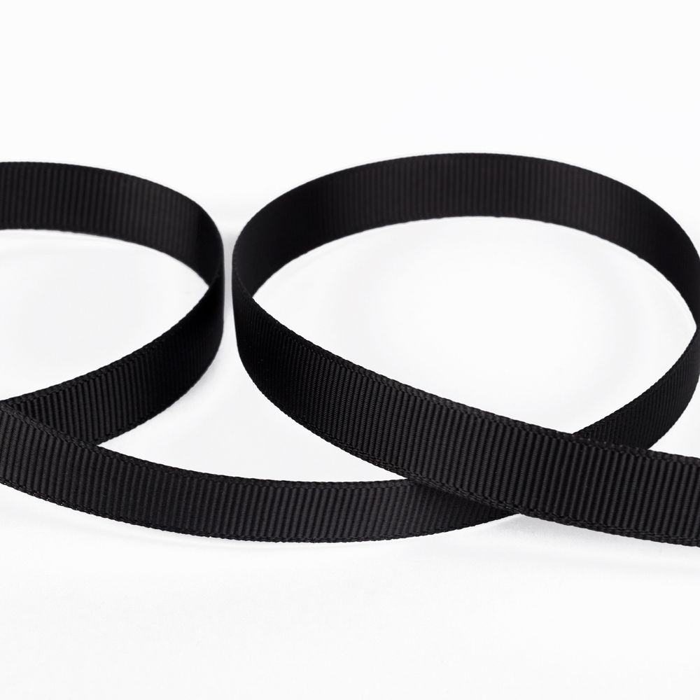 Лента репсовая (в рубчик) 12.0 мм / 45.5 метра, 123 черный, Gamma GR-12