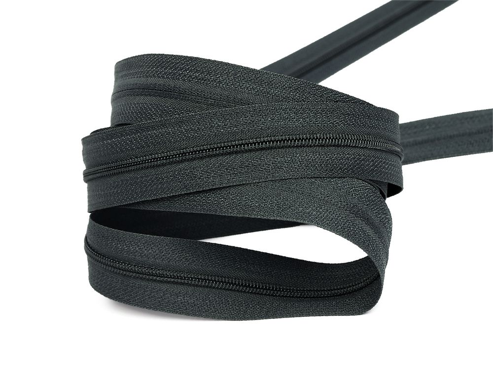 Молния рулонная витая (спираль) Т3 (3 мм) УСИЛЕННАЯ, НА БОБИНЕ, S-156 т.серый (цв.SBS) / кор. 1200 метров