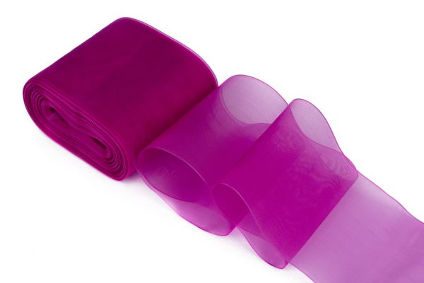 Лента капроновая (органза) для бантов 80.0 мм / 25±1 метров, сиреневый, Gamma С 3628