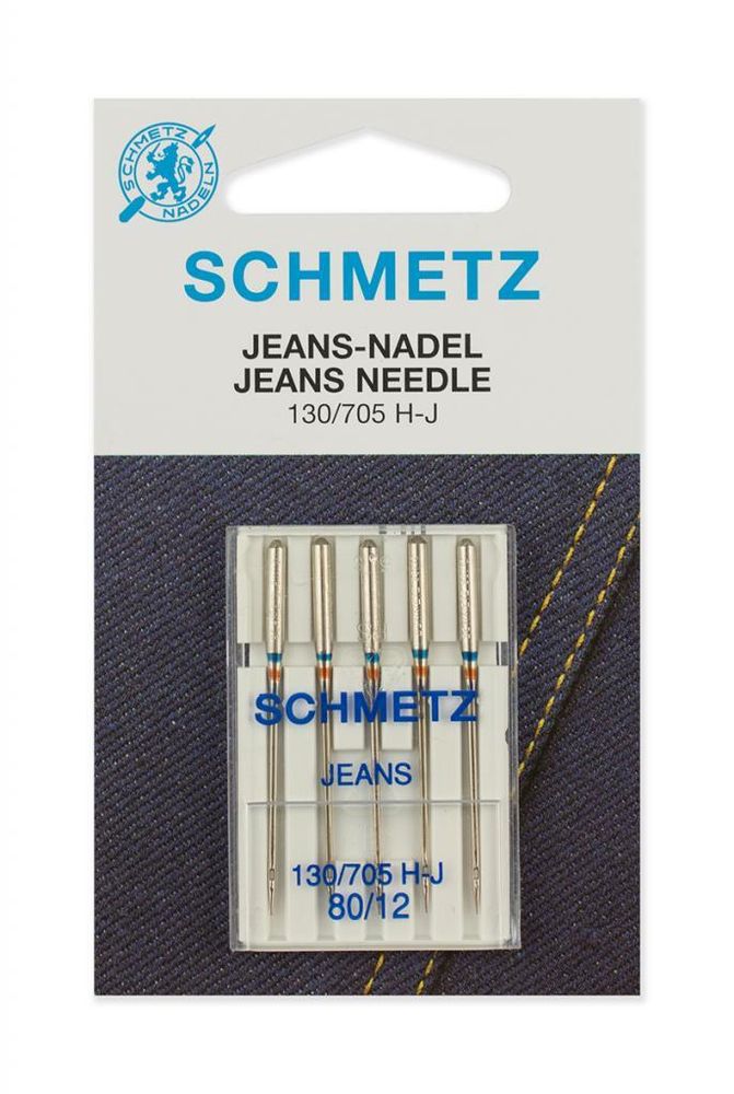 Иглы для швейных машин для джинсы Schmetz №80, 5 шт, 22:30.FB2.VCS, 10 блист.