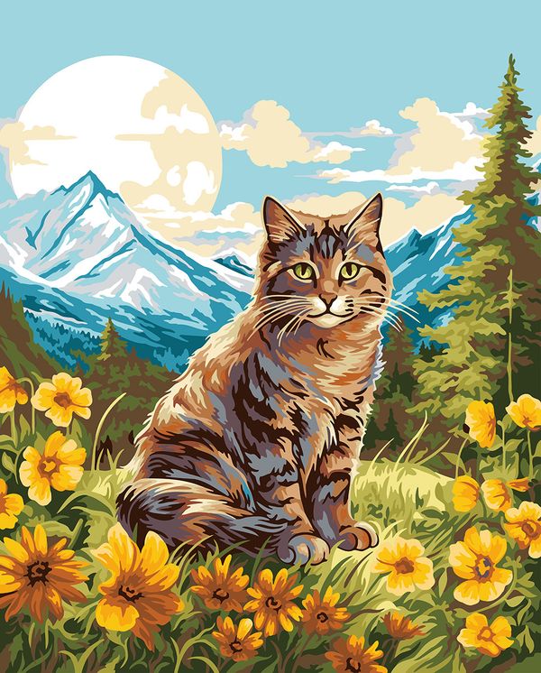 Картина по номерам Фрея PNB/PL-251, Кот на природе, 50х40 см