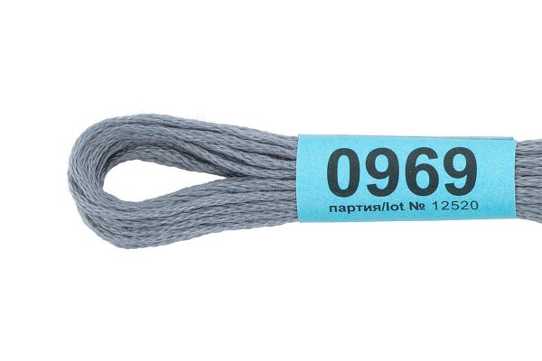 Мулине Gamma 100% хлопок, цв.0969 серый, 24 мотка по 8 метров