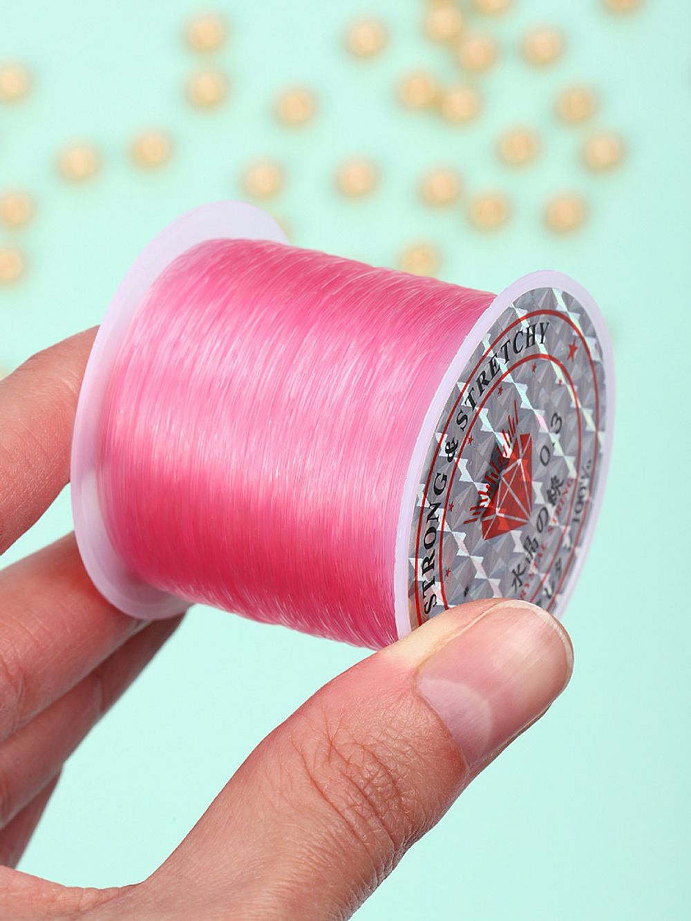 Нить-леска 0.3 мм, 100 м, цв. розовый