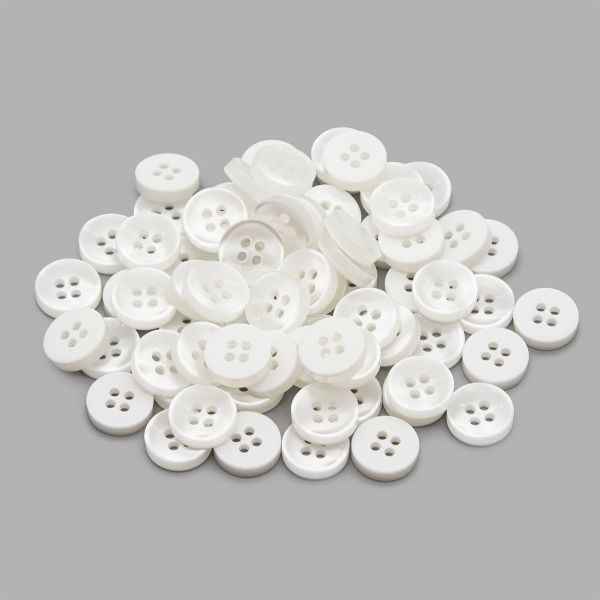Пуговицы 4 прокола 18L (11мм), (White белый) CB, 72 шт