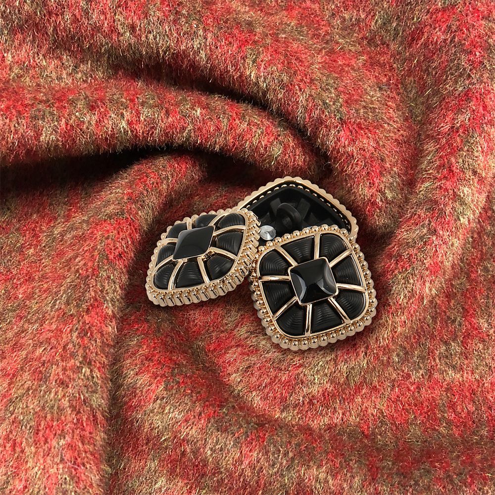 Пуговицы на ножке металлические 28L=18мм, С-MP07 цв.золото/черный, 5 шт