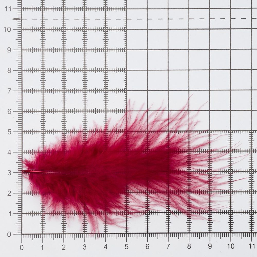 Перья декоративные 5-10см, 25 шт, бордо