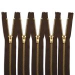 Молния металл джинсовая Т5 (5 мм) 1 зам., н/раз., 16 см, коричневый, 39098/16-3, 10 шт