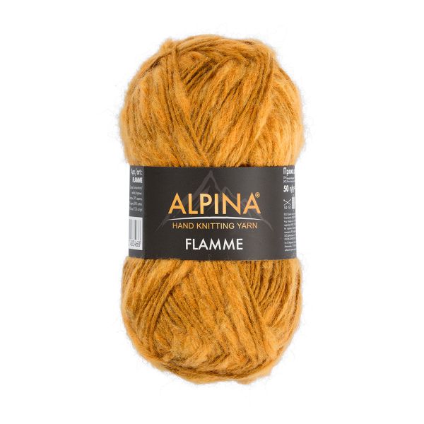 Пряжа Alpina Flamme / уп.10 мот. по 50 г, 90 м, 05 горчичный