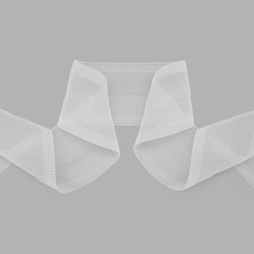 Лента атласная гофре 110.0 мм / 50±1 метров, белый, С1692, Красная лента