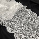 Кружево бельевое эластичное 240 мм / 25 м, 40992, цв.001 белый, Kruzhevo