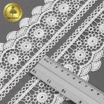 Кружево гипюр (плетёное) 60 мм, матовая нить TBY.0840, цв.белый уп.4.5м, Kruzhevo