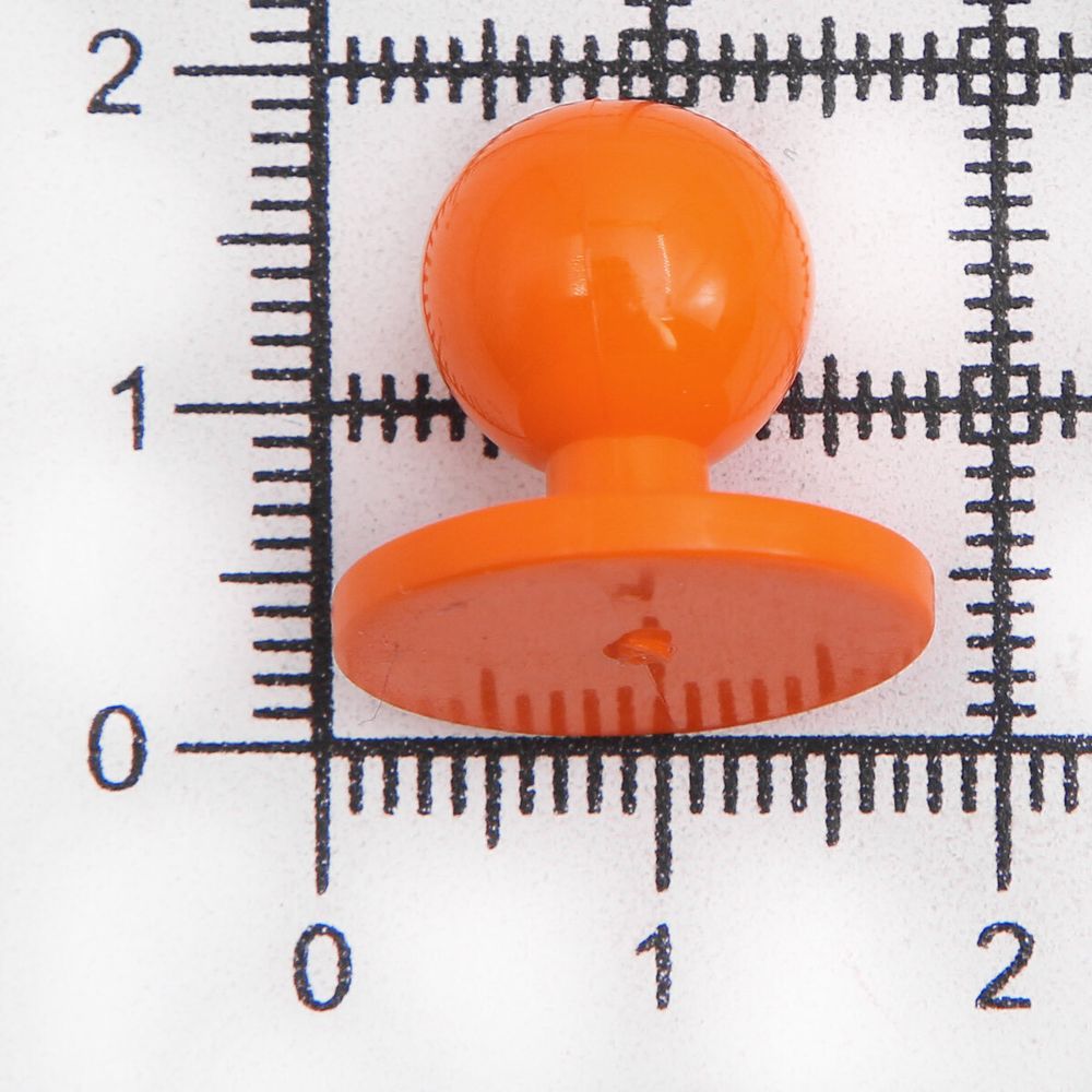 Пуговицы Пукли для поварских курток 12 шт, 10мм (d основания=18мм, h=16мм) (оранжевый)