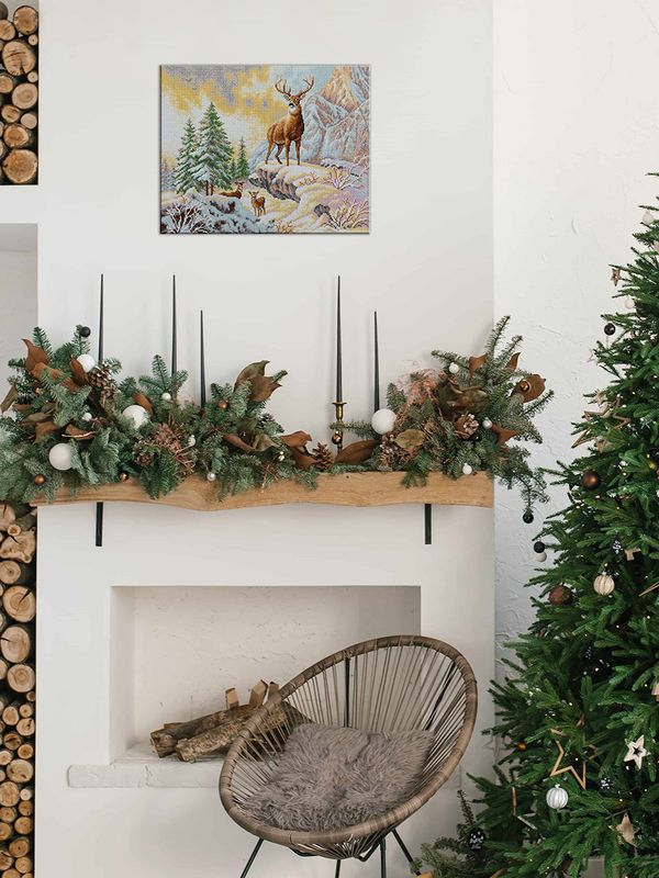 Кристальная (алмазная) мозаика Фрея ALPD-288, на подрамнике, Благородный олень, 50х40 см