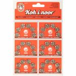 Кнопка пришивная металл ⌀12.0 мм, 6х6 шт, никель, KOH-I-NOOR 10 (KIN1000 №4)