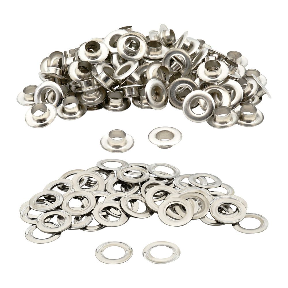 Люверсы металл ⌀_9.2 мм (внутр.), №24, сталь, никель, 100 шт, New Star