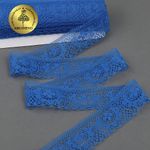 Кружево отделочное в стиле "трикотаж" 40 мм, 1660 цв.синий, 27.4 м